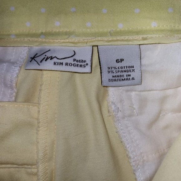 NEW Kim Rogers Yellow Cotton Spandex Capri Size 6P - Picture 5 of 5